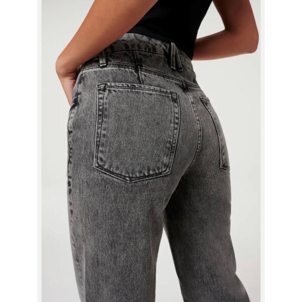 GOOD AMERICAN Good ’90s Icon Straight Jeans Charcoal Size 4/27 NWOT - Picture 11 of 11